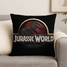 Leuk Decoratief Sierkussen Jurassic World Logo (Zwart/Rood) - 45 cm