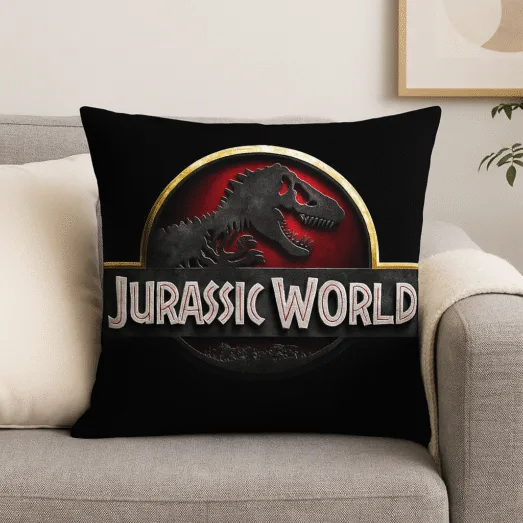 Leuk Decoratief Sierkussen Jurassic World Logo (Zwart/Rood) - 45 cm