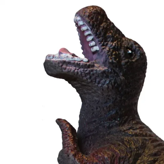 Medium Rubberen Speelgoed Dinosaurus - Bruine Tyrannosaurus Rex bij dedino.nl
