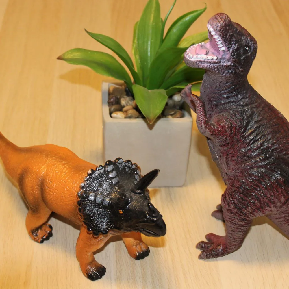 Medium Rubberen Speelgoed Dinosaurus - Bruine Tyrannosaurus Rex bij dedino.nl